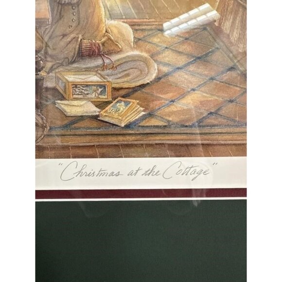 Trisha Romance “Christmas at the Cottage” Signed w/ COA Framed Print 33x25 - Picture 2 of 9